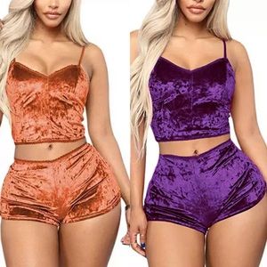 Velvet Camisole Pajama Set